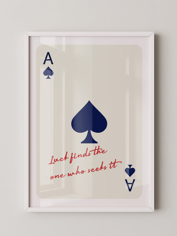 Pik Ass Zitat rot-blau