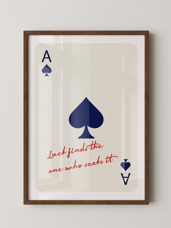 Pik Ass Zitat rot-blau