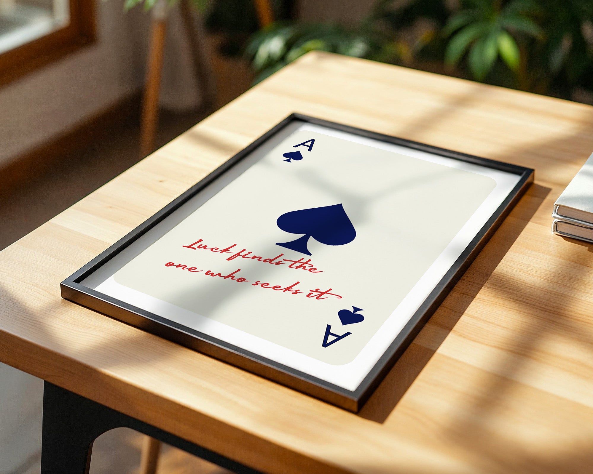 Pik Ass Zitat rot-blau