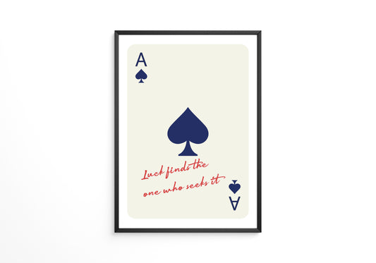 Pik Ass Zitat rot-blau