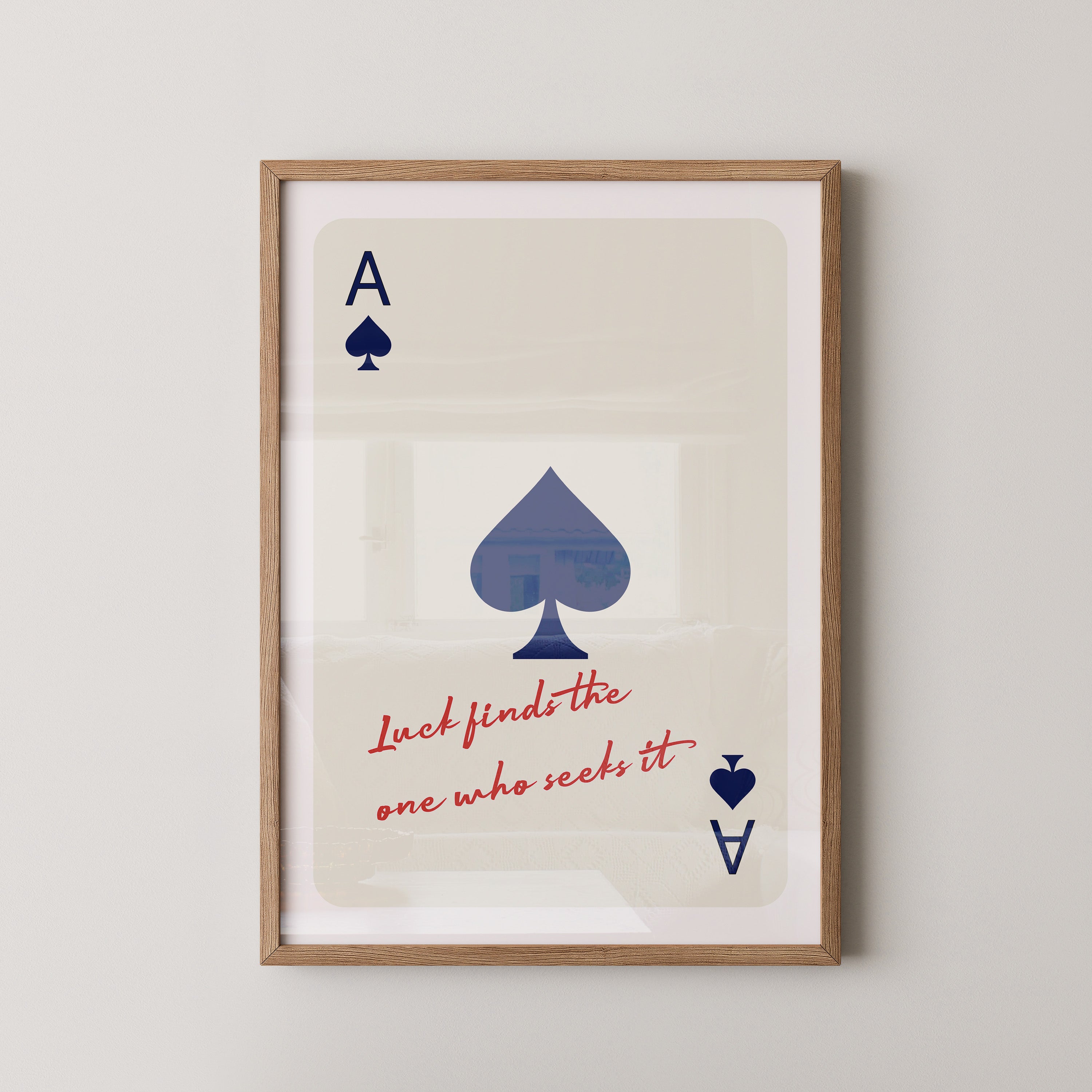 Pik Ass Zitat rot-blau