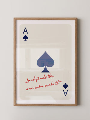 Pik Ass Zitat rot-blau