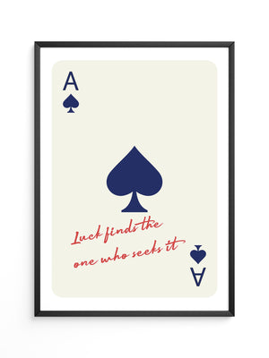 Pik Ass Zitat rot-blau