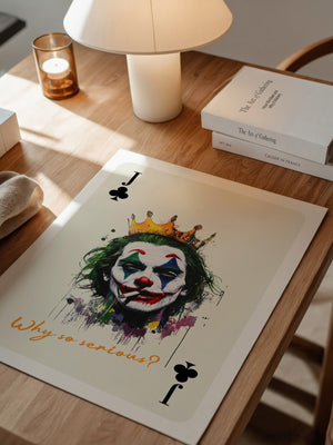 Joker Karte Krone Kunstdruck