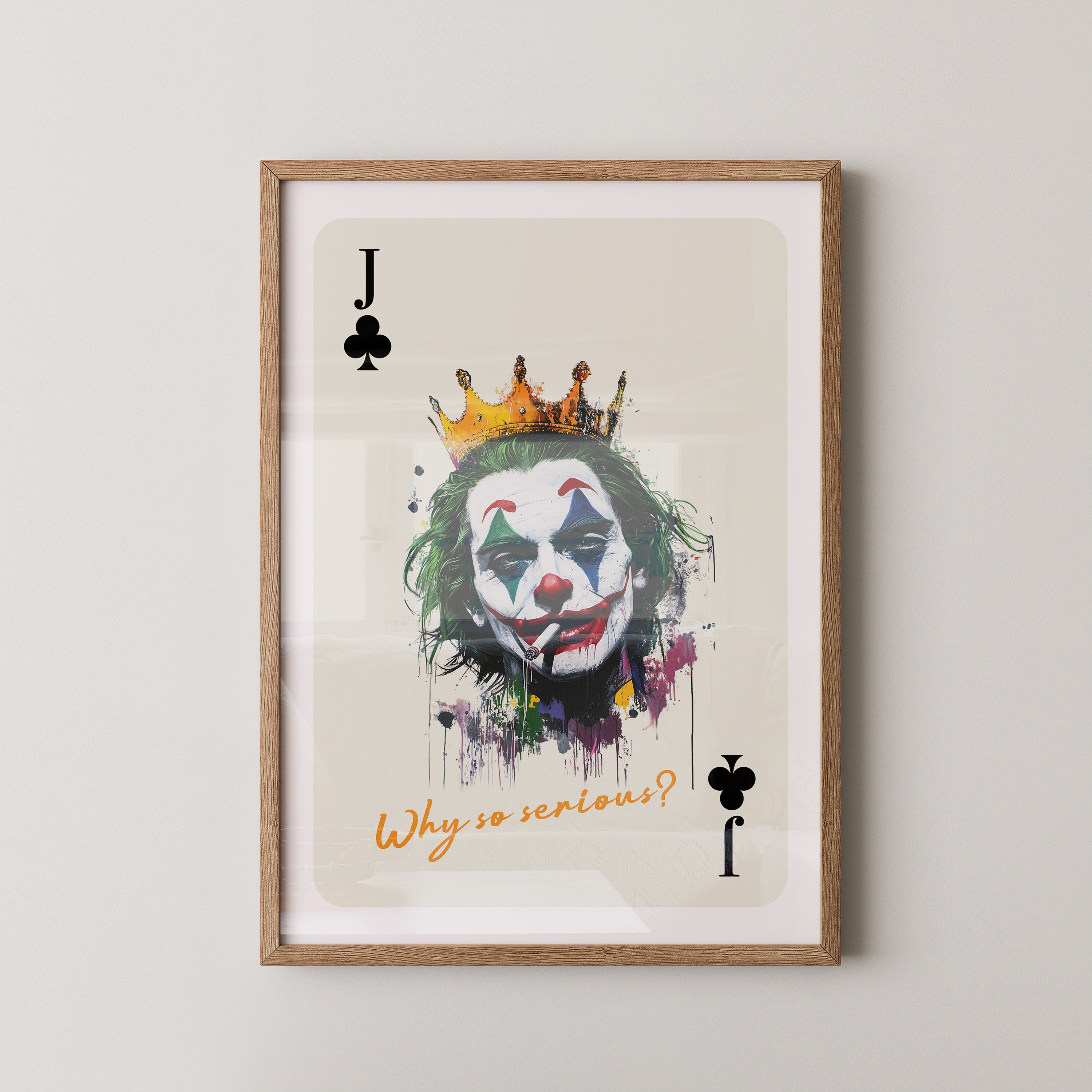 Joker Karte Krone Kunstdruck