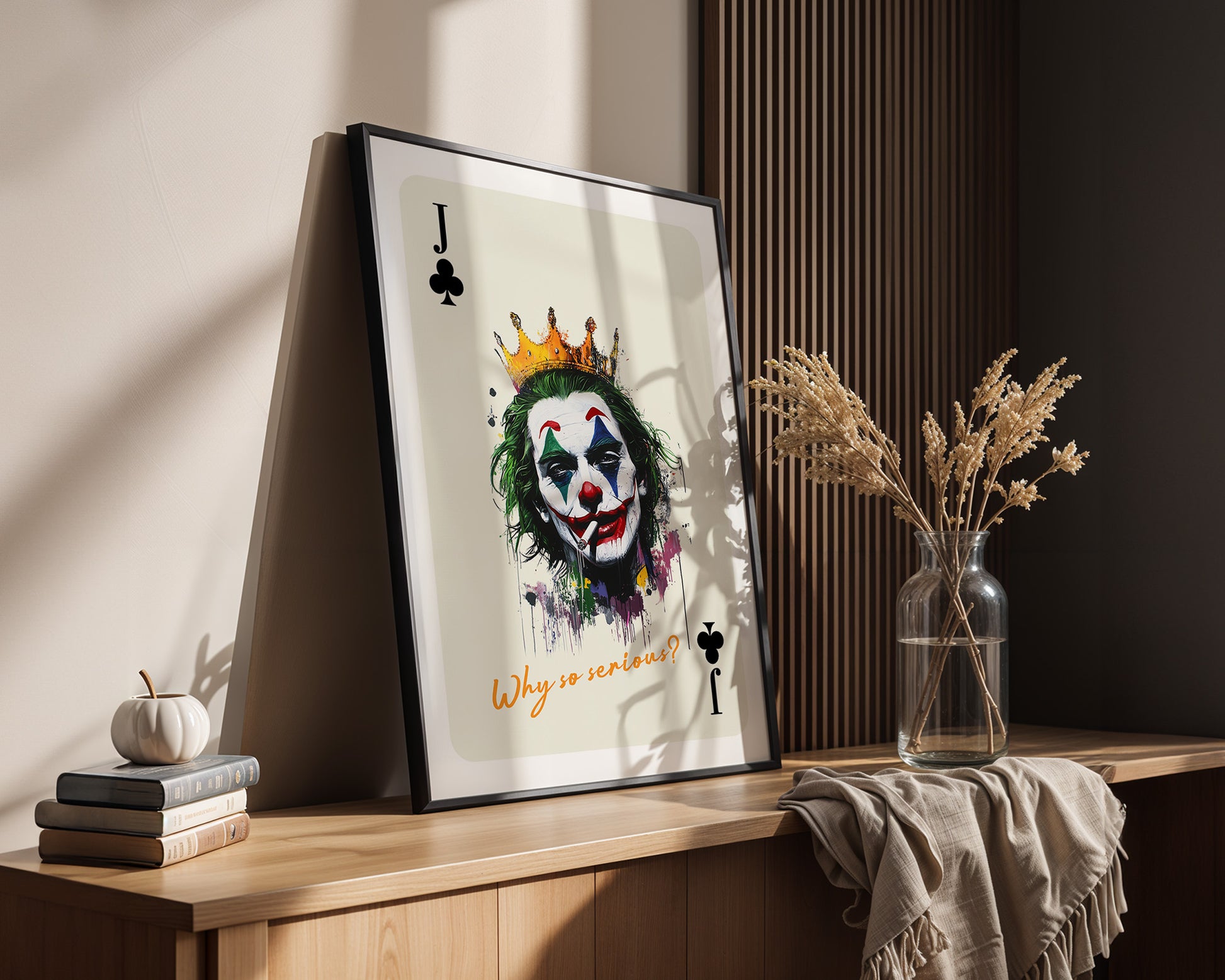 Joker Karte Krone Kunstdruck
