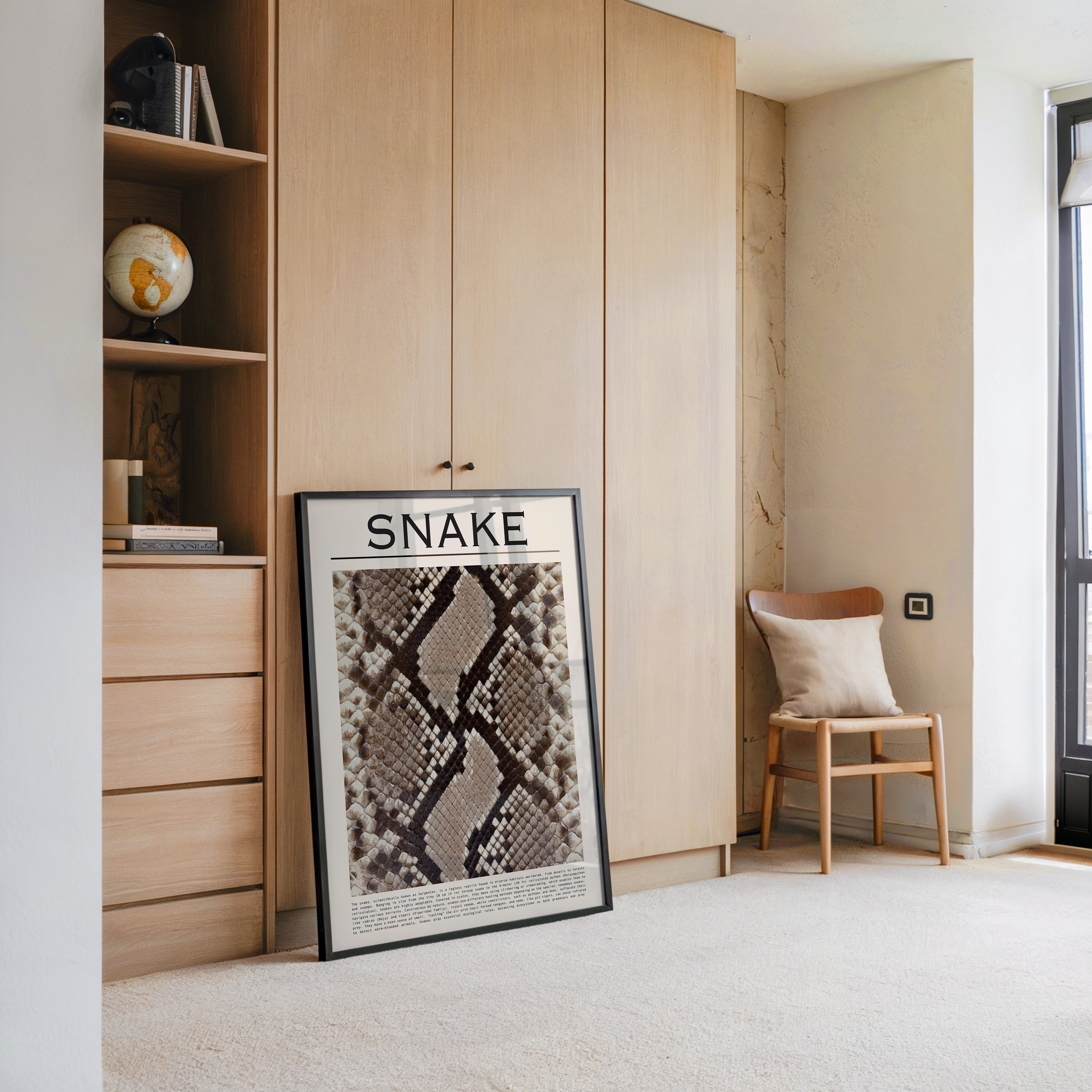 Schlangenmuster Braun Beige