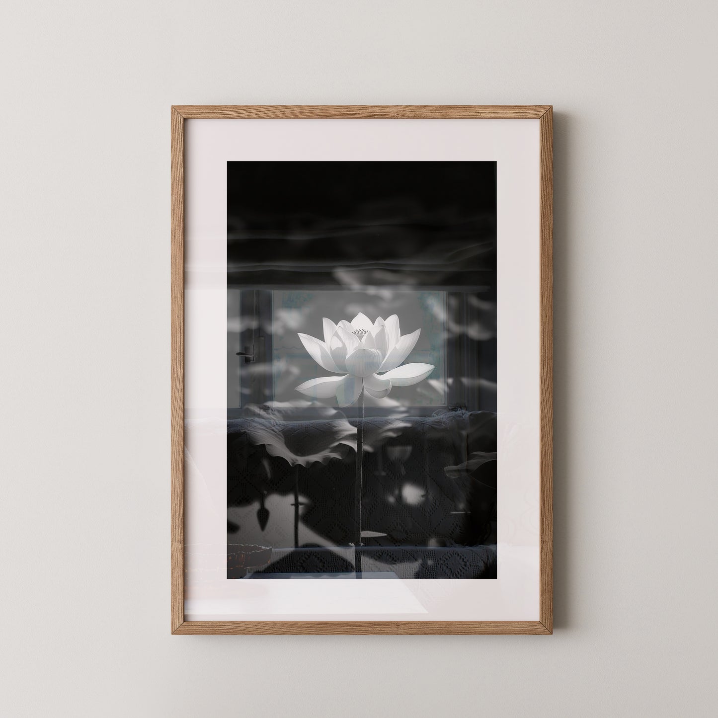 Lotusblüte Schwarzweiß Fotografie