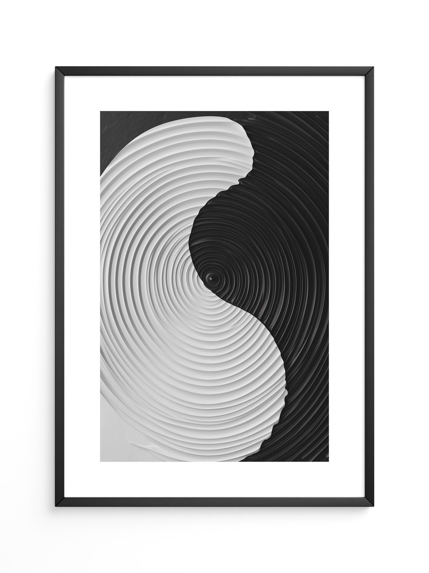 Yin Yang Wellen schwarz weiß