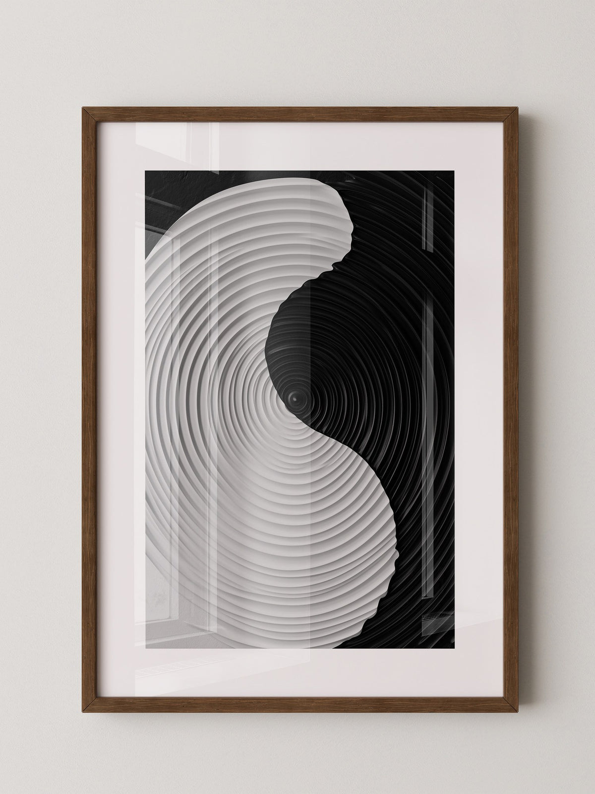 Yin Yang Wellen schwarz weiß