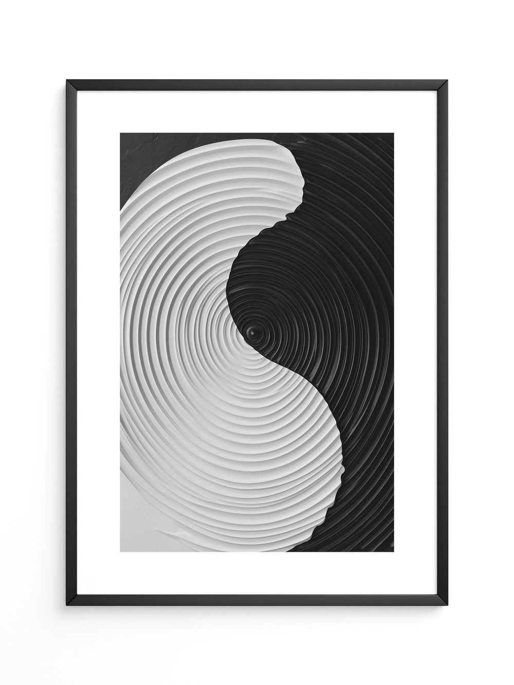 Yin Yang Wellen schwarz weiß