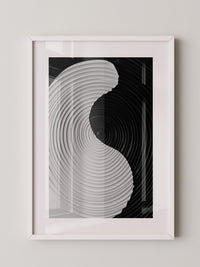 Yin Yang Wellen schwarz weiß