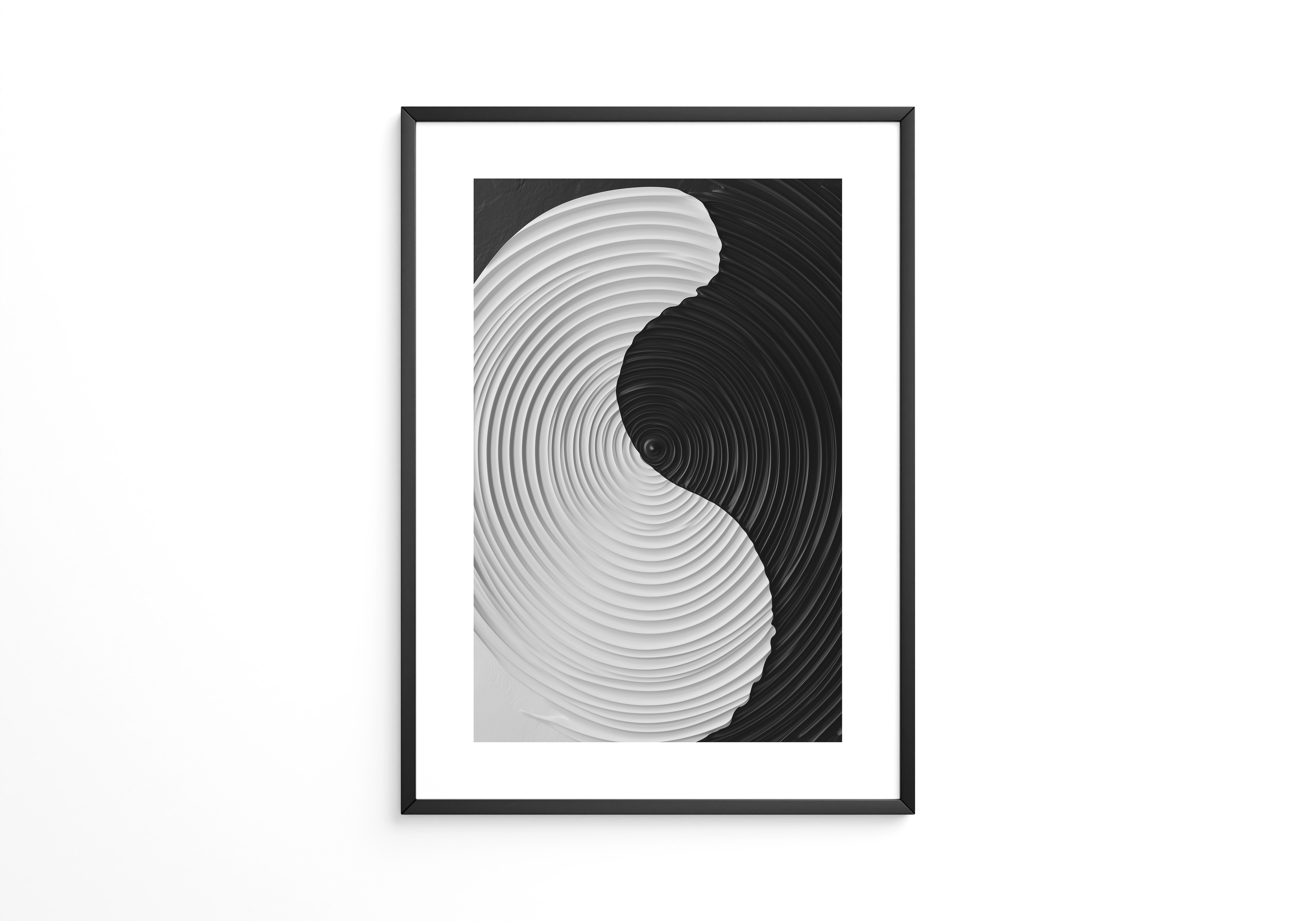 Yin Yang Wellen schwarz weiß