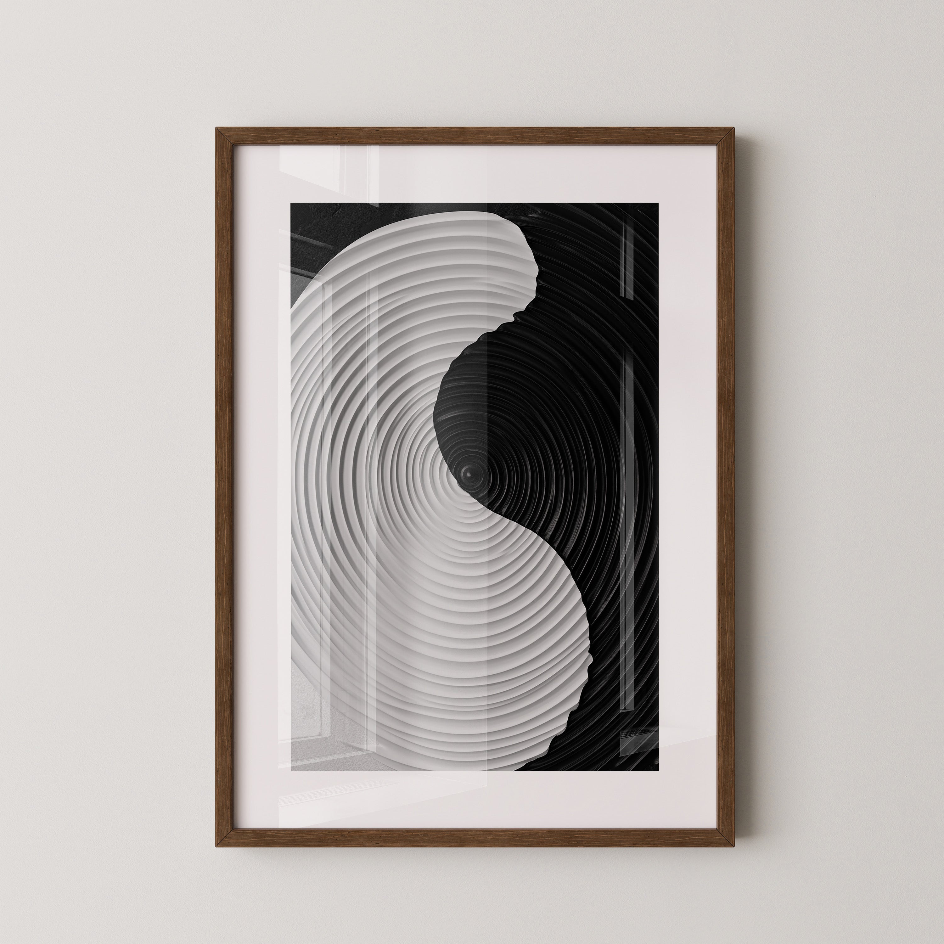 Yin Yang Wellen schwarz weiß