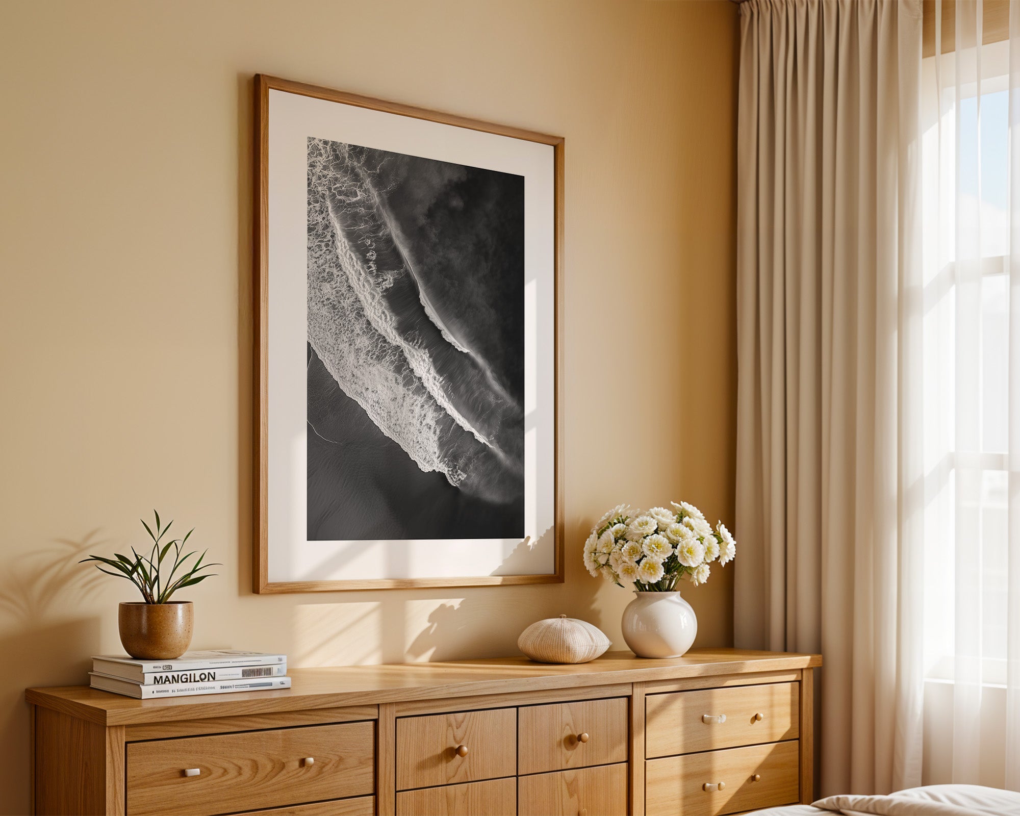 Wellen Schwarzweiß Draufsicht