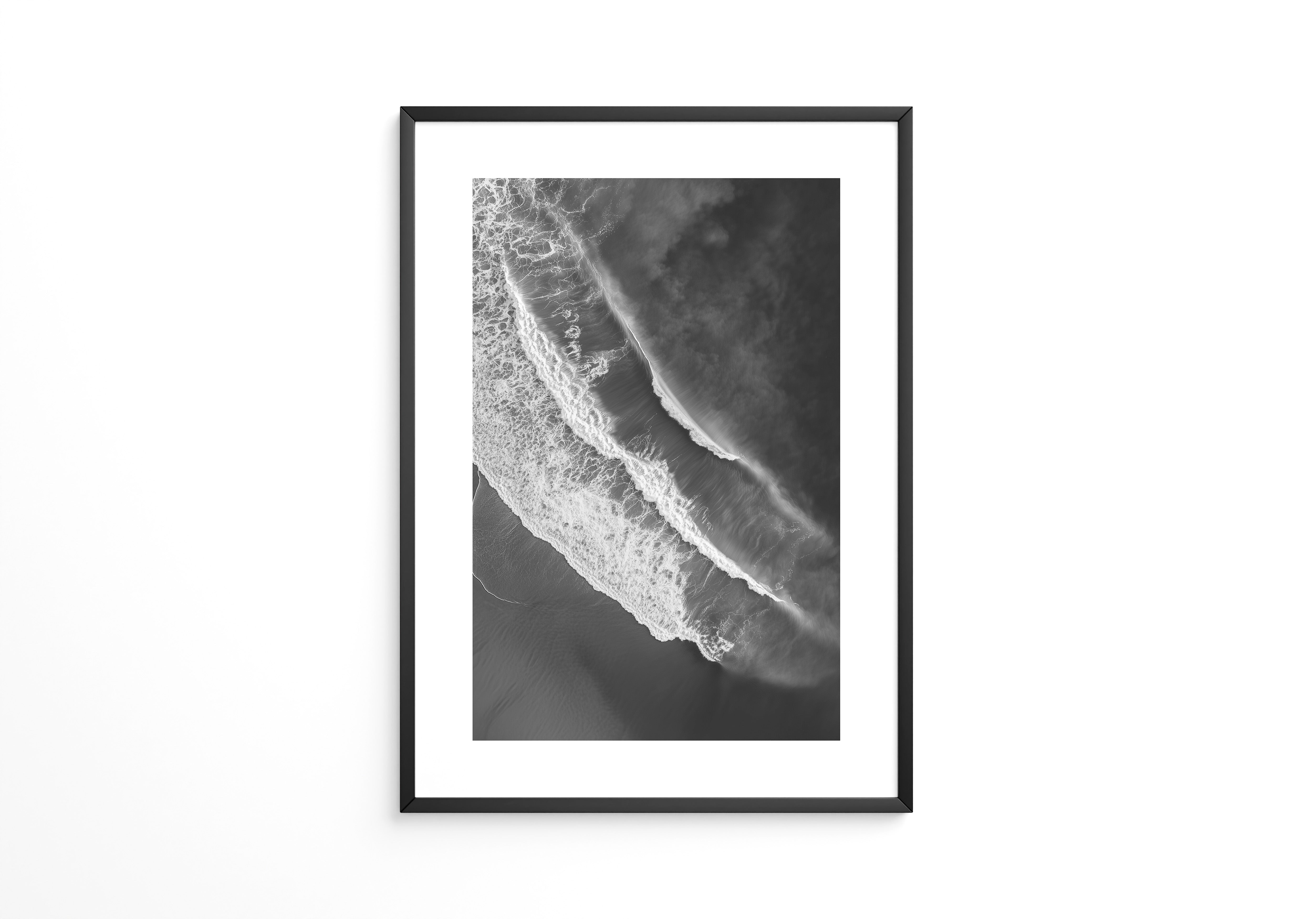 Wellen Schwarzweiß Draufsicht