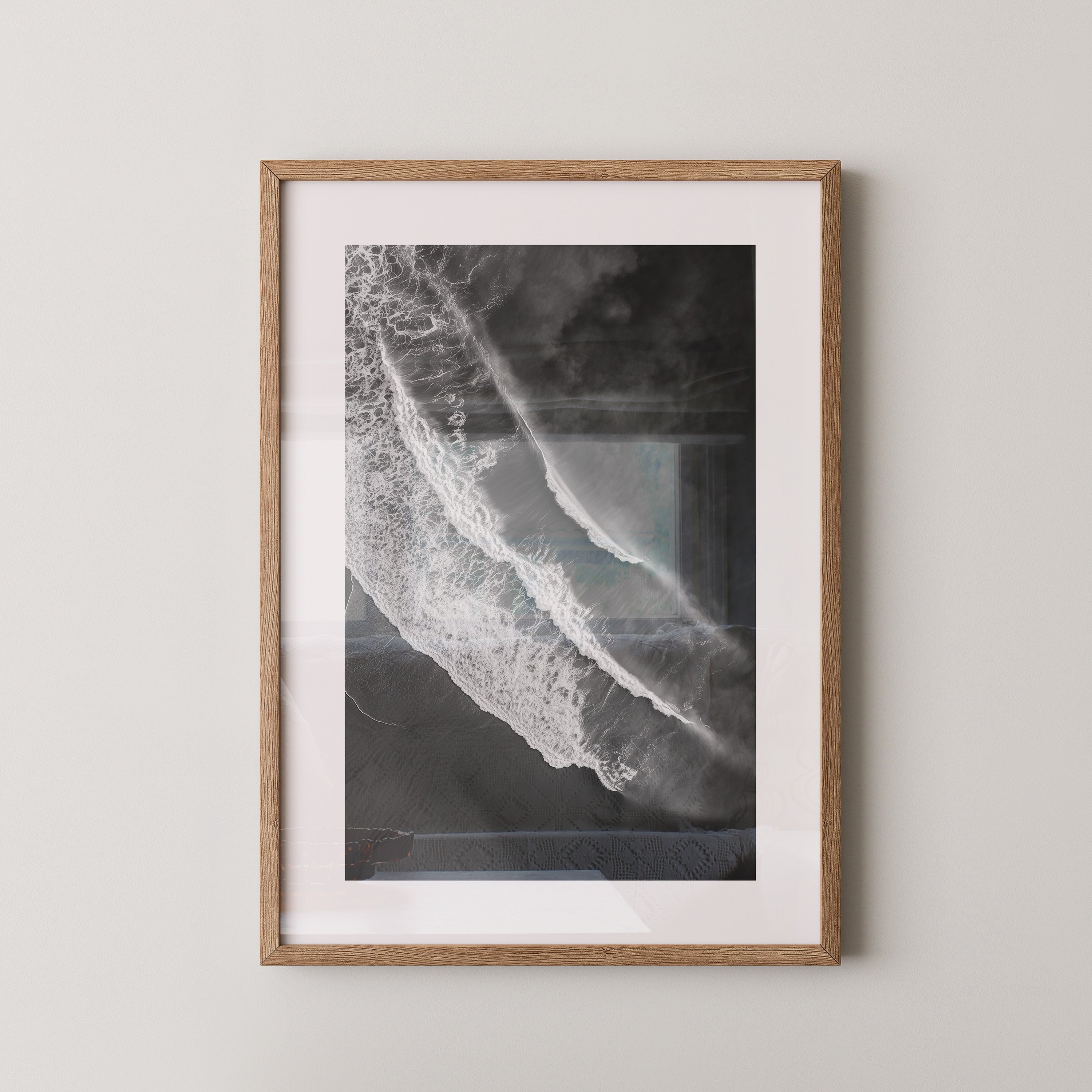 Wellen Schwarzweiß Draufsicht