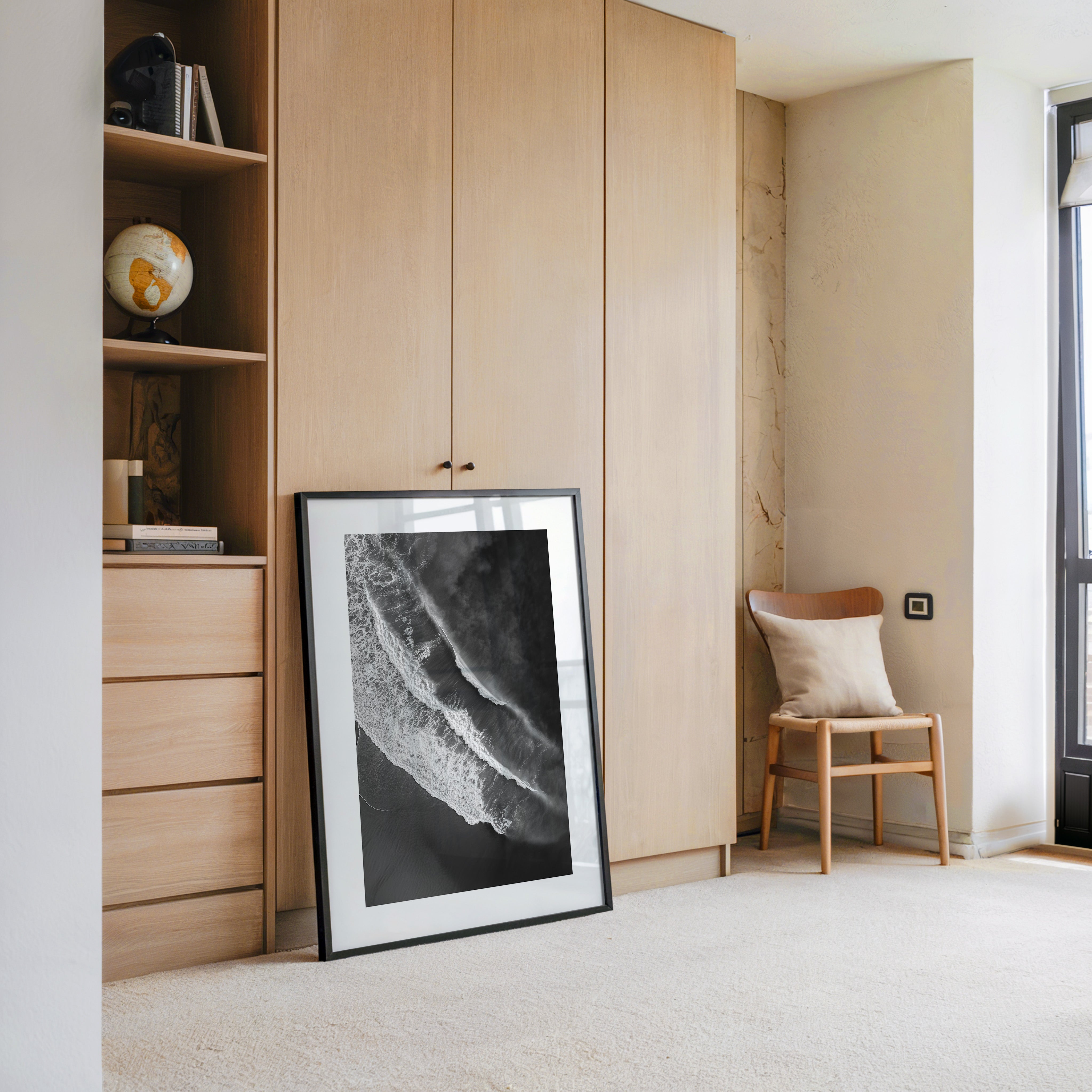 Wellen Schwarzweiß Draufsicht