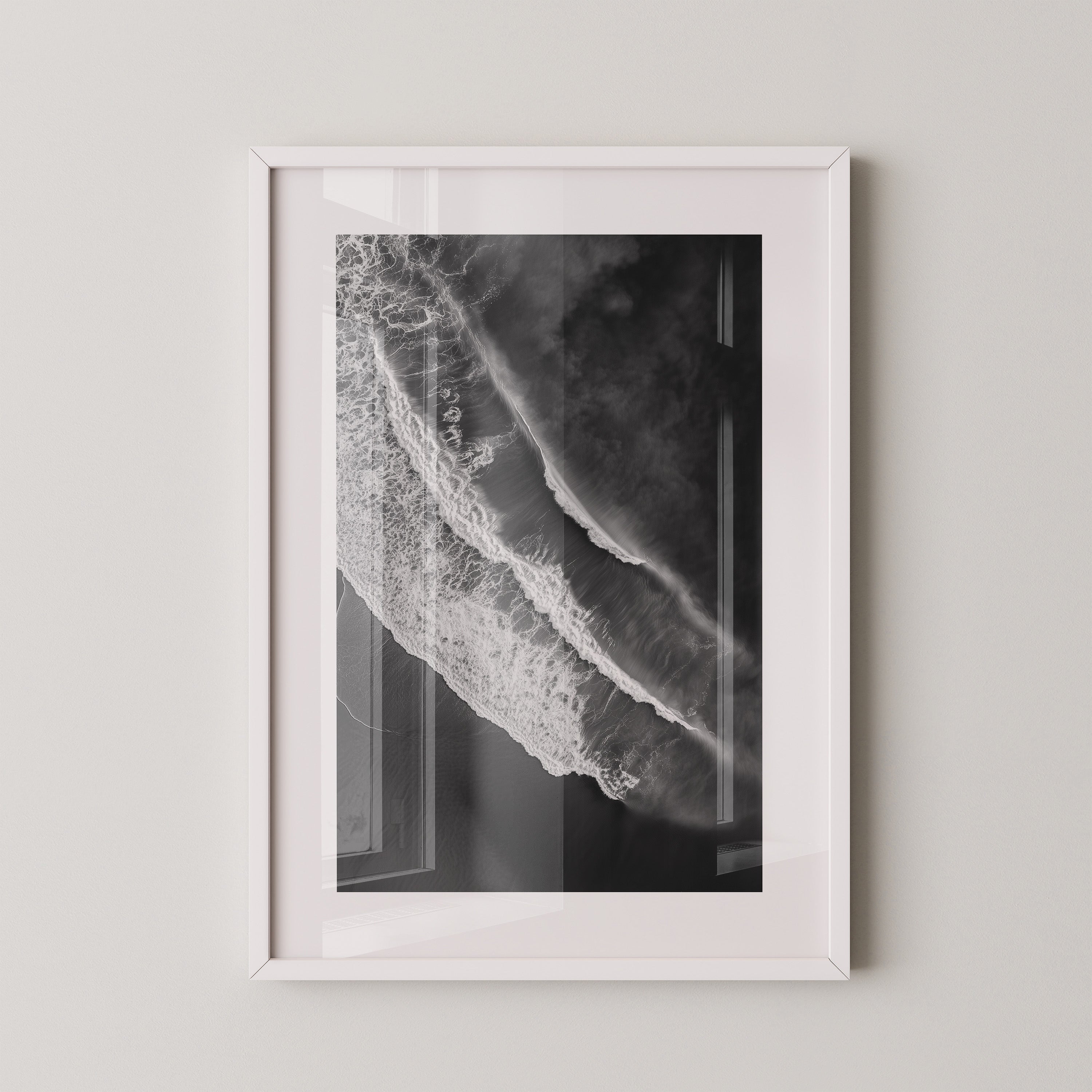 Wellen Schwarzweiß Draufsicht