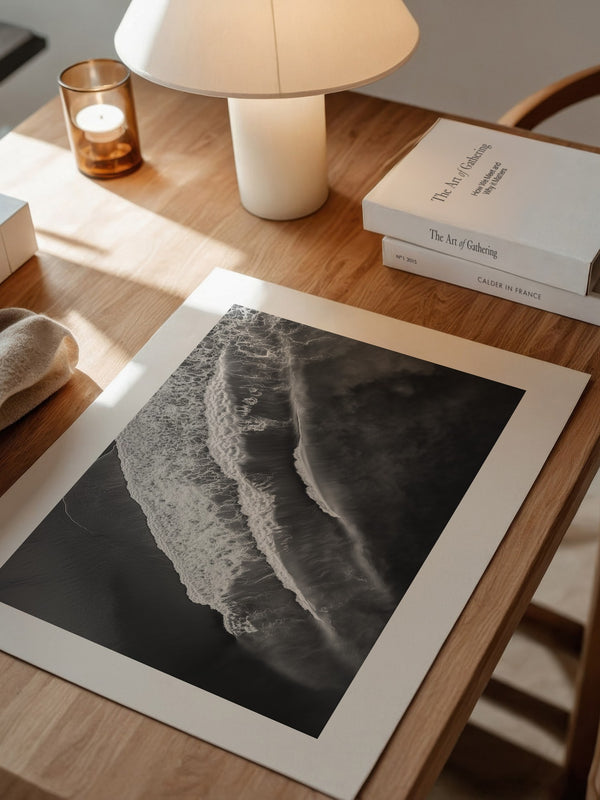 Wellen Schwarzweiß Draufsicht