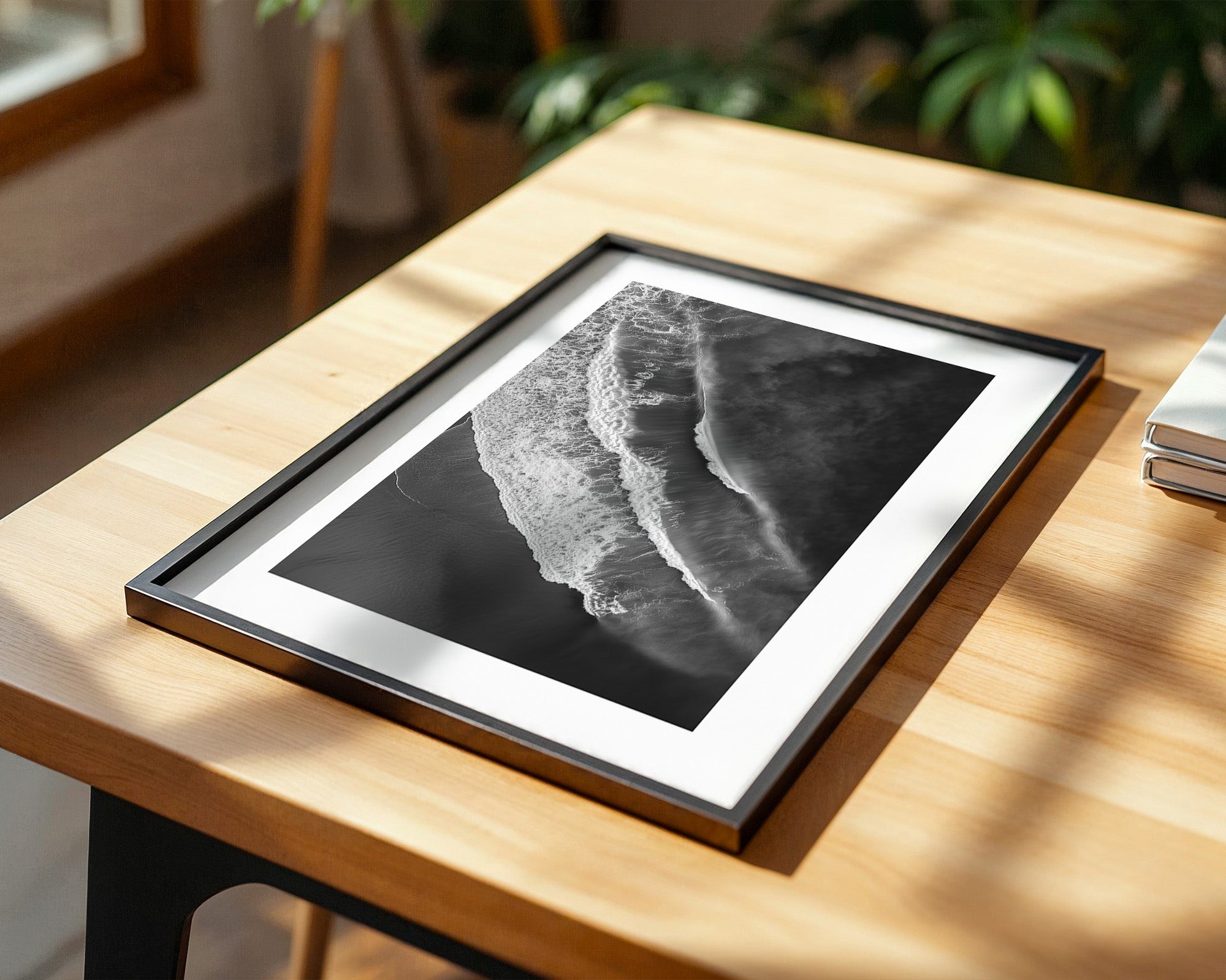 Wellen Schwarzweiß Draufsicht