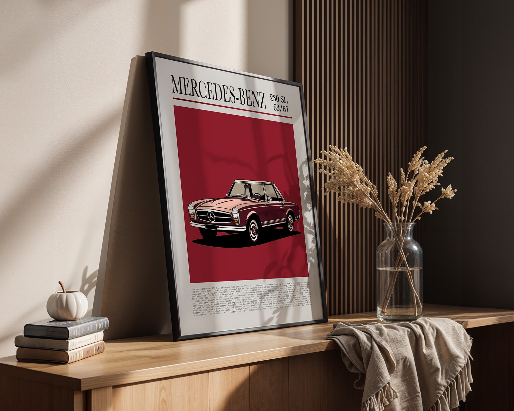 Mercedes 230 SL Illustration Retro