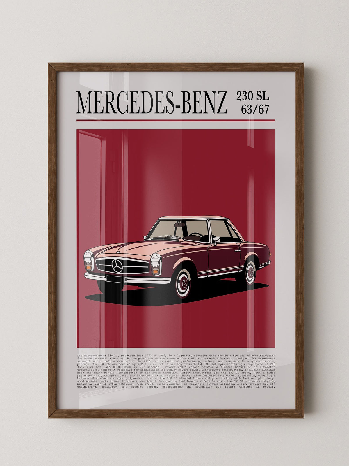 Mercedes 230 SL Illustration Retro