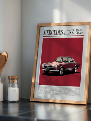Mercedes 230 SL Illustration Retro