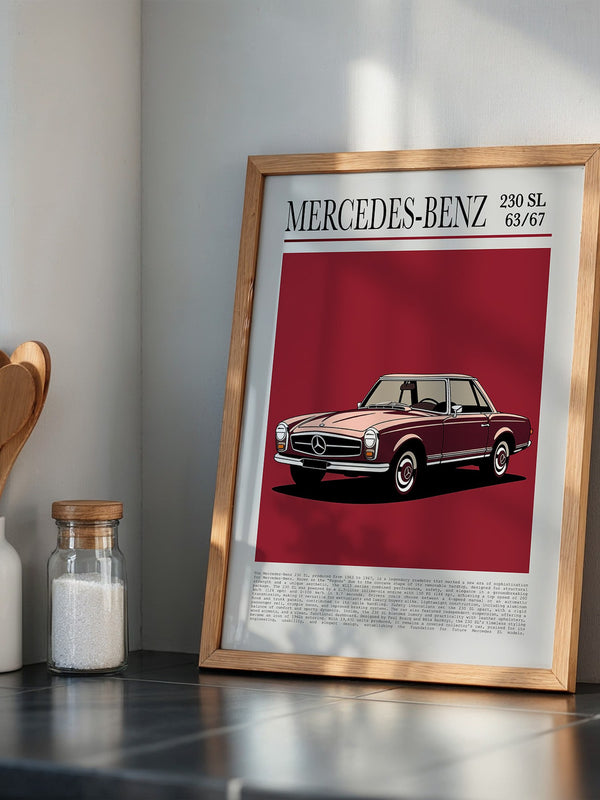 Mercedes 230 SL Illustration Retro