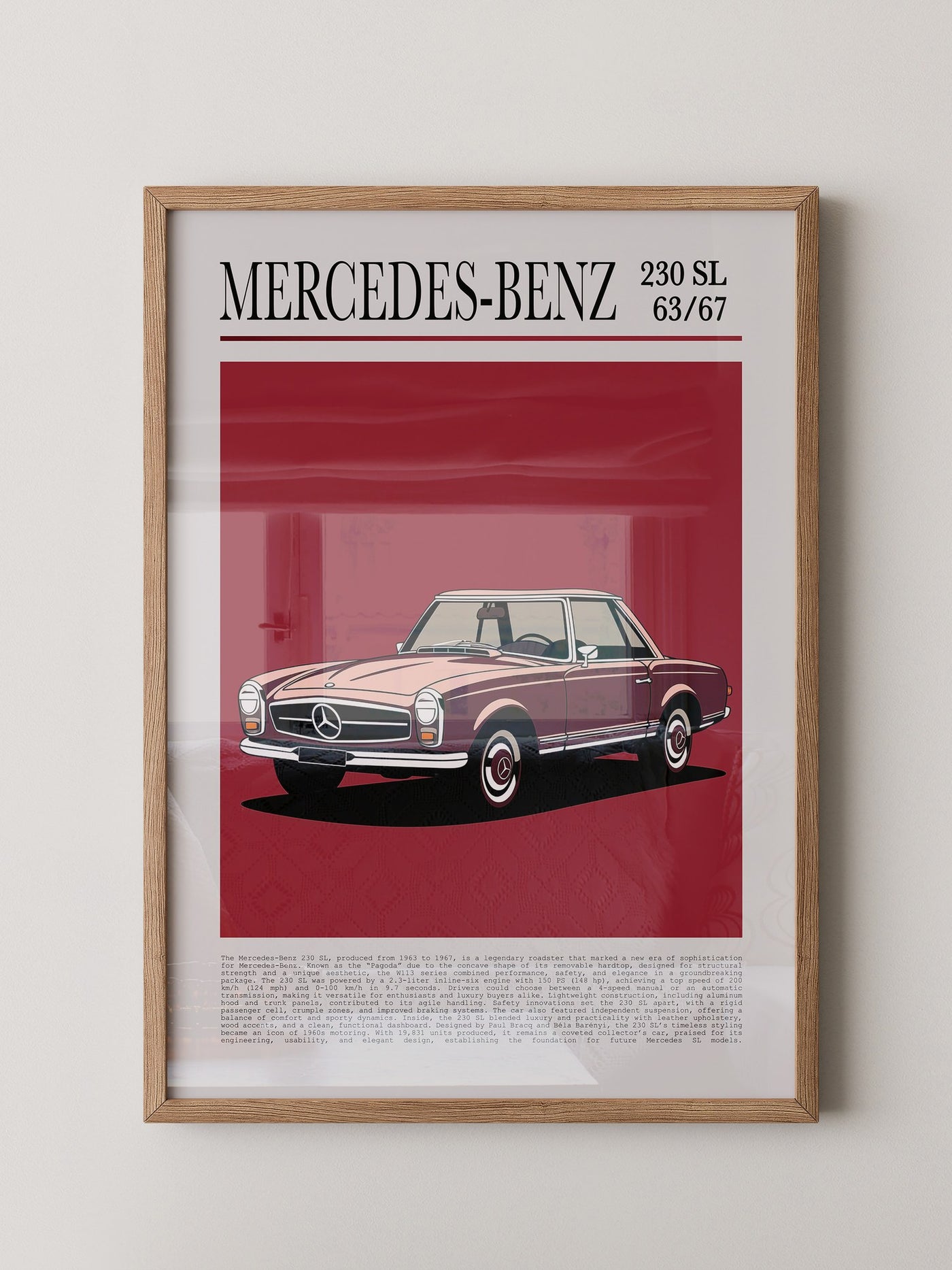 Mercedes 230 SL Illustration Retro