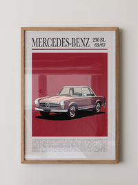 Mercedes 230 SL Illustration Retro