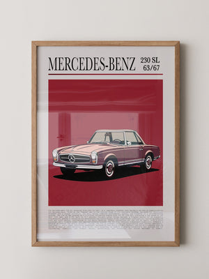 Mercedes 230 SL Illustration Retro