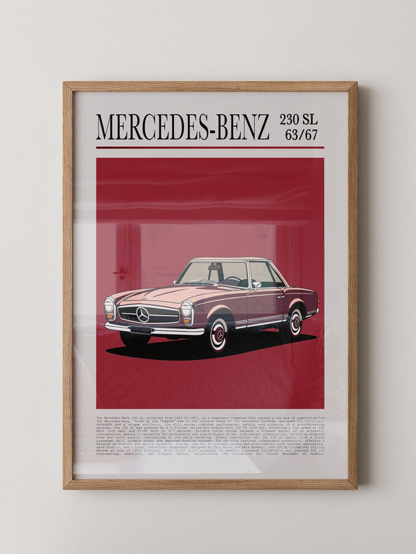 Mercedes 230 SL Illustration Retro