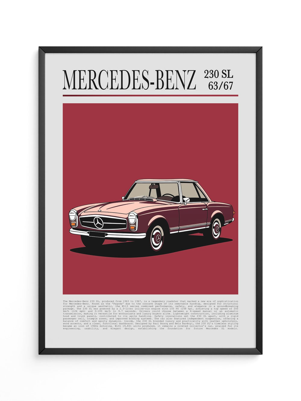 Mercedes 230 SL Illustration Retro