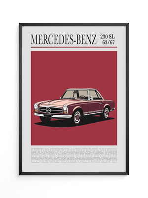 Mercedes 230 SL Illustration Retro