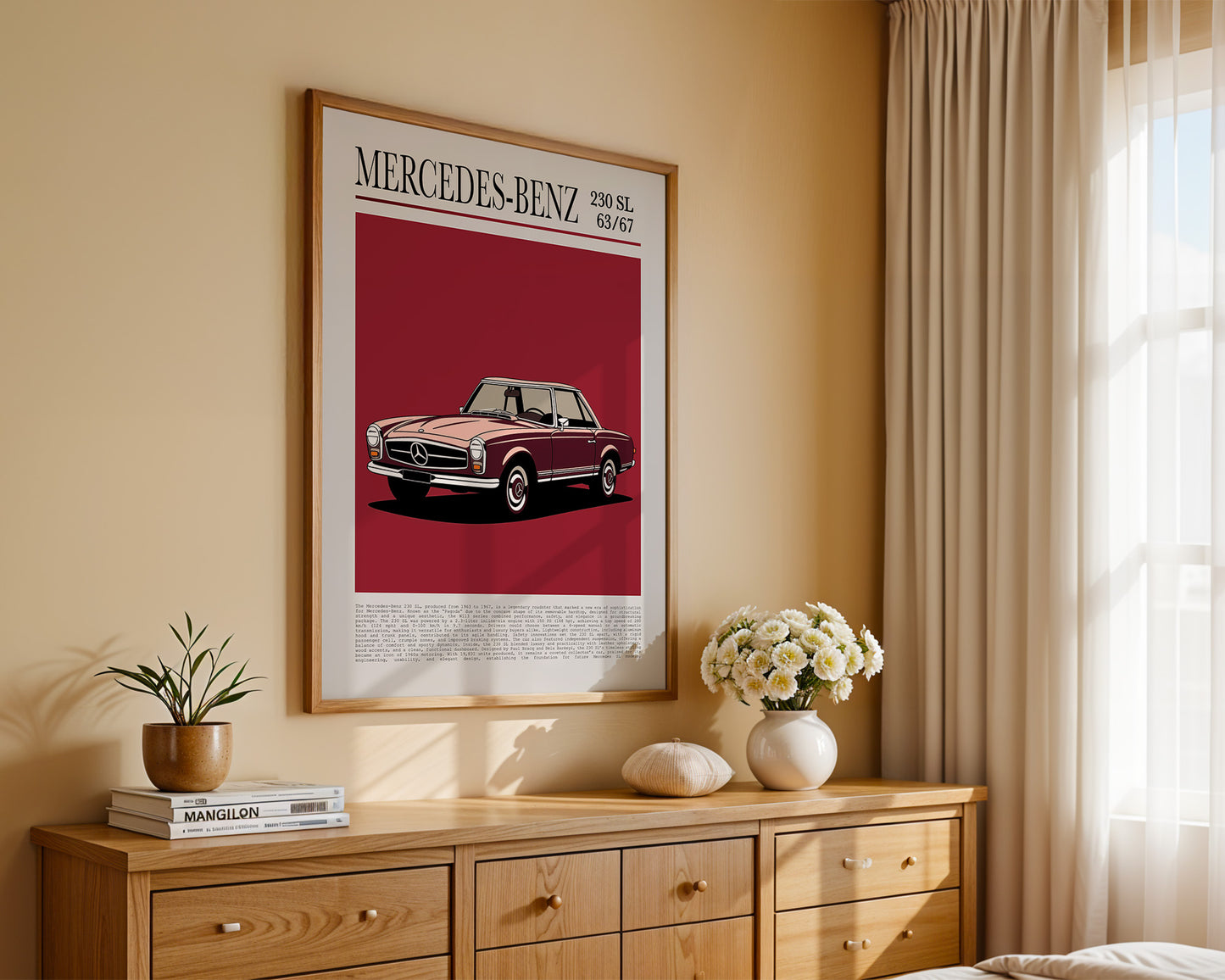 Mercedes 230 SL Illustration Retro