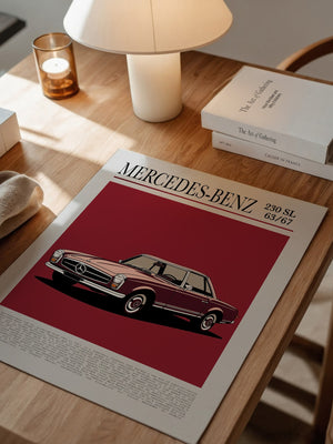 Mercedes 230 SL Illustration Retro