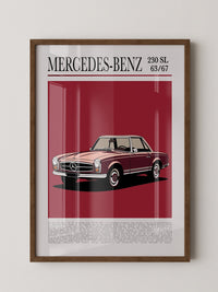 Mercedes 230 SL Illustration Retro