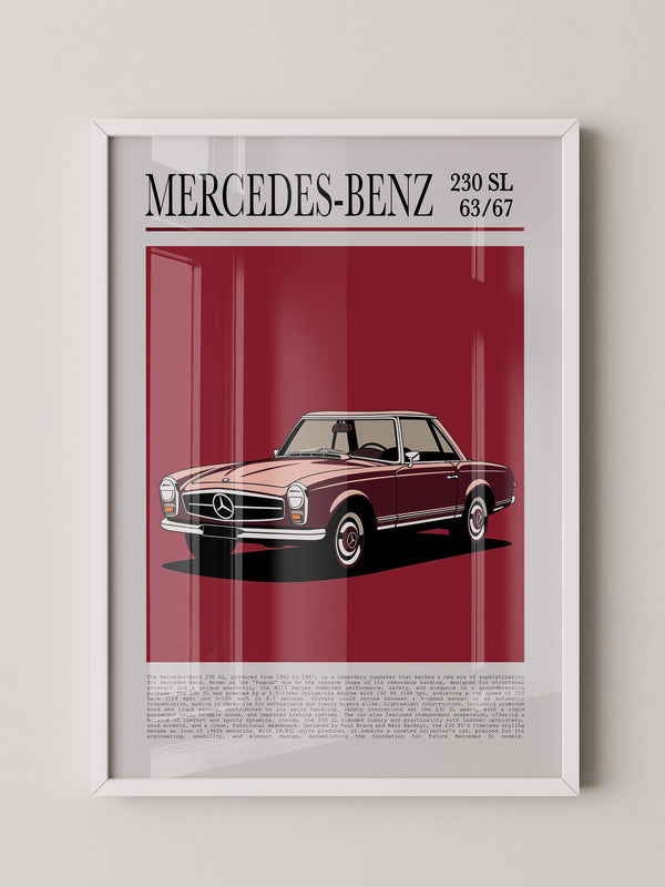Mercedes 230 SL Illustration Retro