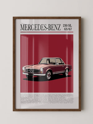 Mercedes 230 SL Illustration Retro