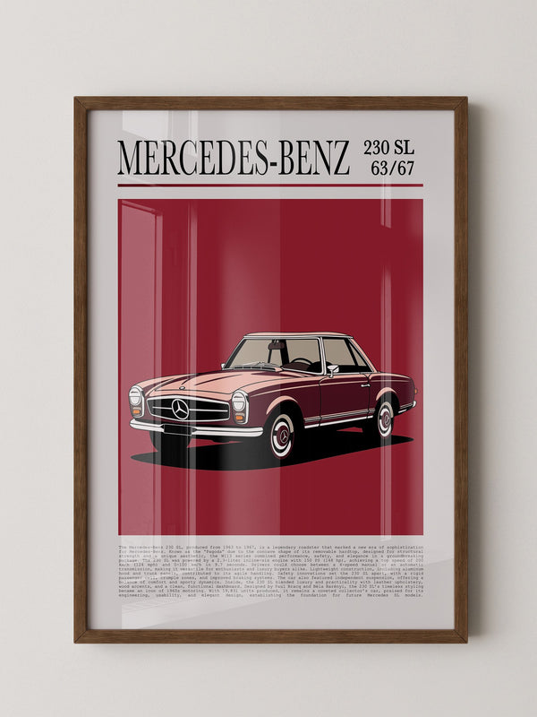 Mercedes 230 SL Illustration Retro