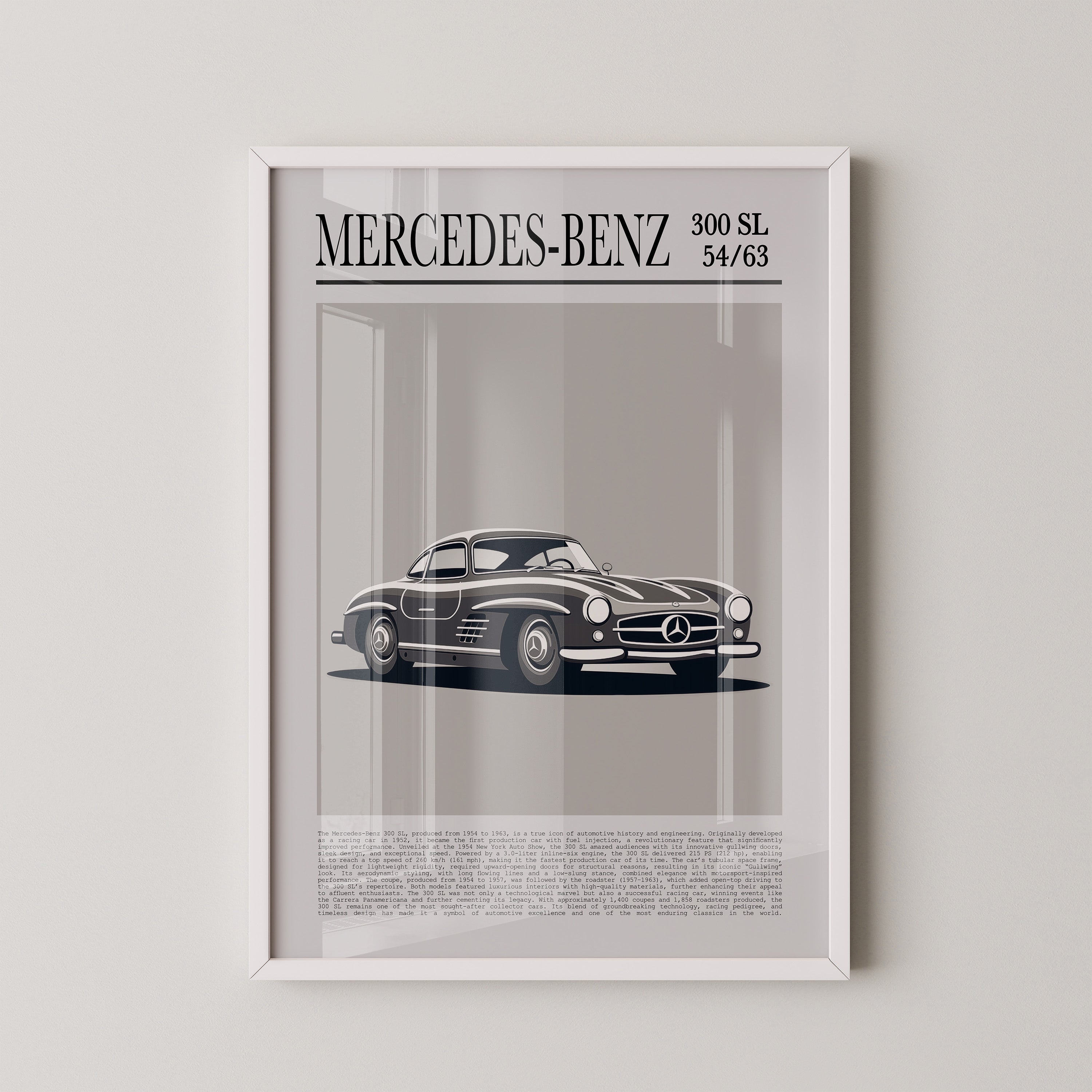 Mercedes 300 SL Grafik Retro