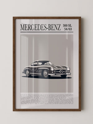 Mercedes 300 SL Grafik Retro