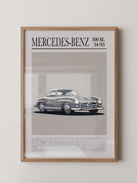 Mercedes 300 SL Grafik Retro