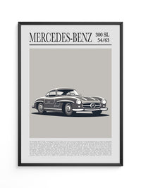 Mercedes 300 SL Grafik Retro