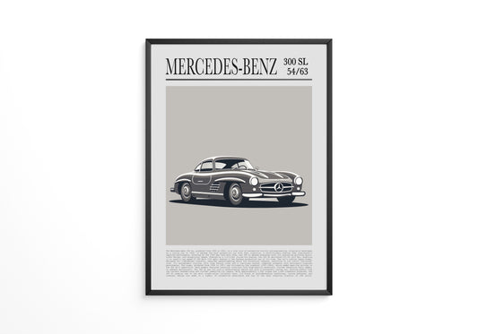 Mercedes 300 SL Grafik Retro