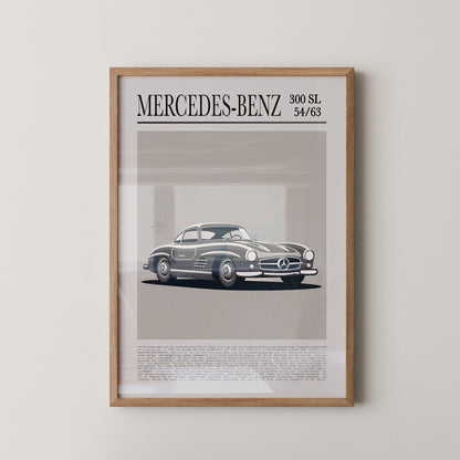 Mercedes 300 SL Grafik Retro
