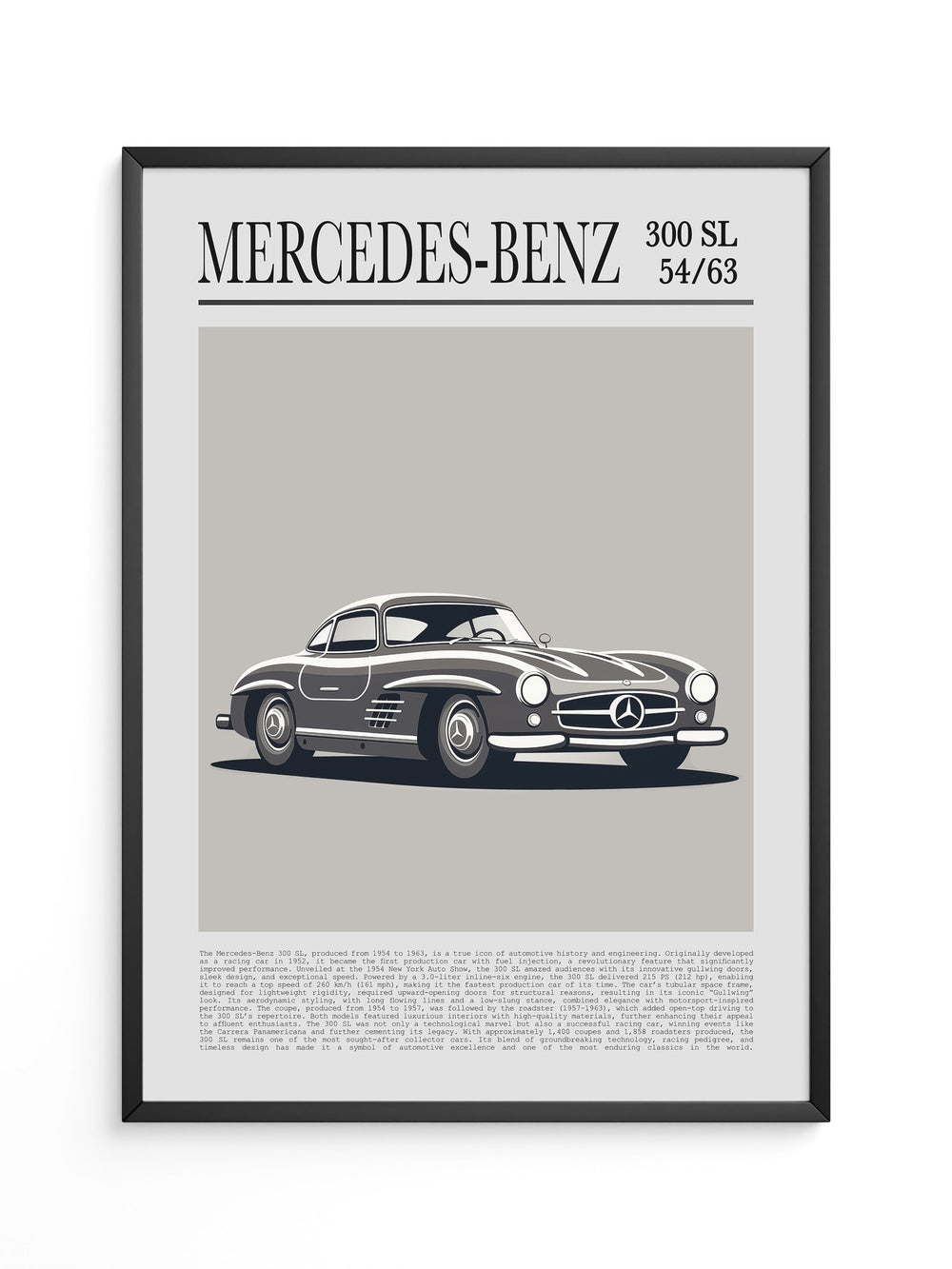 Mercedes 300 SL Grafik Retro