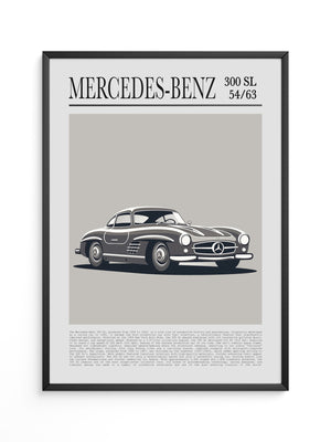 Mercedes 300 SL Grafik Retro