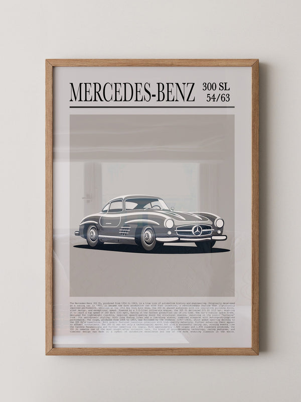 Mercedes 300 SL Grafik Retro